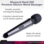 Wand Essentials Diamond Head 24X Rechargeable Silicone Wand Massager