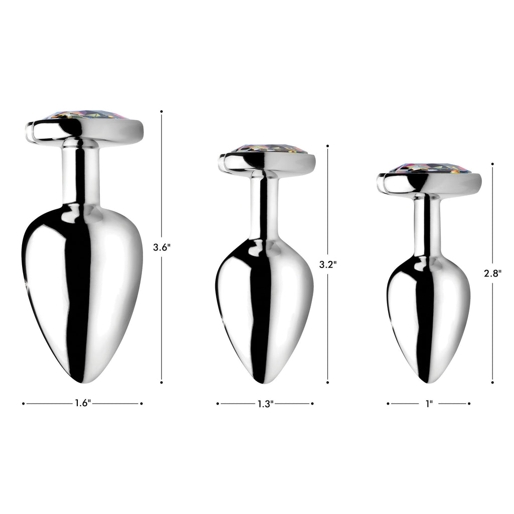 Rainbow Prism Heart Anal Plug - Small