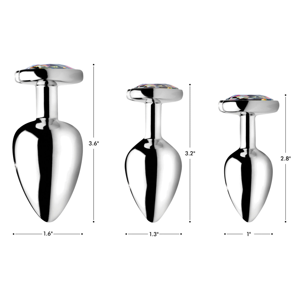 Rainbow Prism Heart Anal Plug - Small