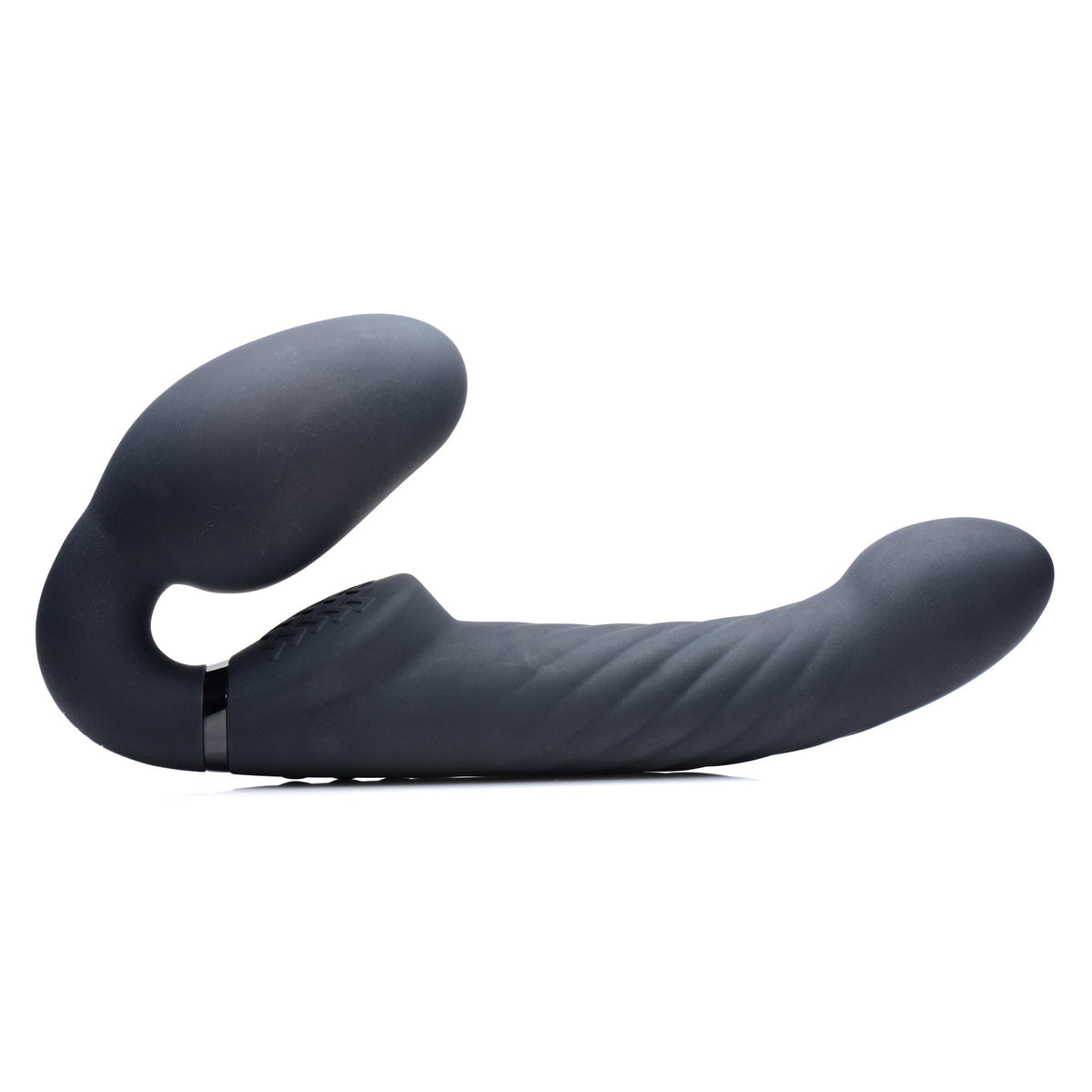 Strap U Ergo-Fit Twist Inflatable Vibrating Strapless Strap-on - Black