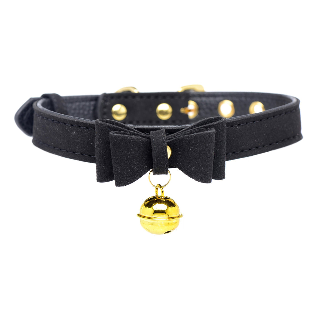 Golden Kitty Cat Bell Collar - Black-Gold