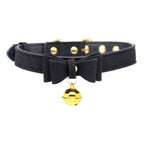 Golden Kitty Cat Bell Collar - Black-Gold