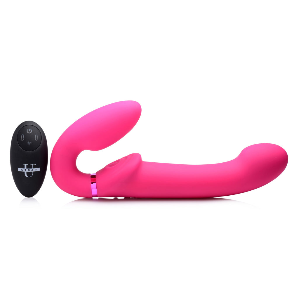Strap U 10X Ergo-Fit G-Pulse Inflatable & Vibrating Strapless Strap-On - Pink