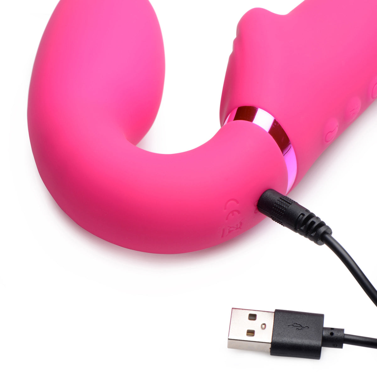 Strap U 10X Ergo-Fit G-Pulse Inflatable & Vibrating Strapless Strap-On - Pink