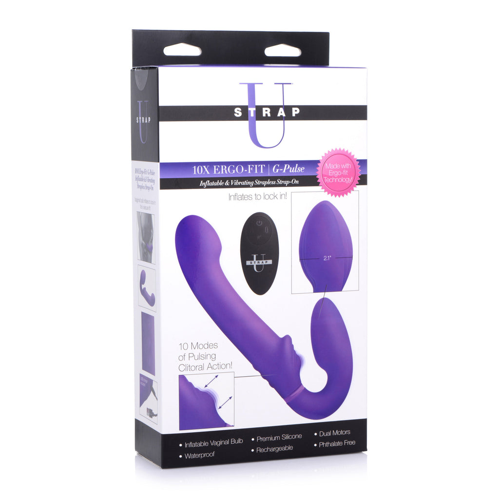 Strap U 10X Ergo-Fit G-Pulse Inflatable & Vibrating Strapless Strap-On