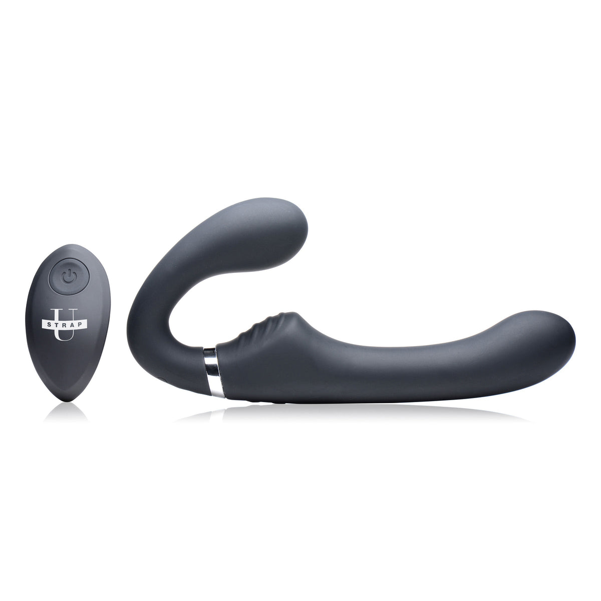 Strap U 10X Mighty Rider Vibrating Strapless Strap-on - Black