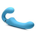 Strap U 10X Mighty Rider Vibrating Silicone Strapless Strap-on - Blue