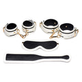 Kink in the Dark Glowing Cuffs, Blindfold & Paddle Set