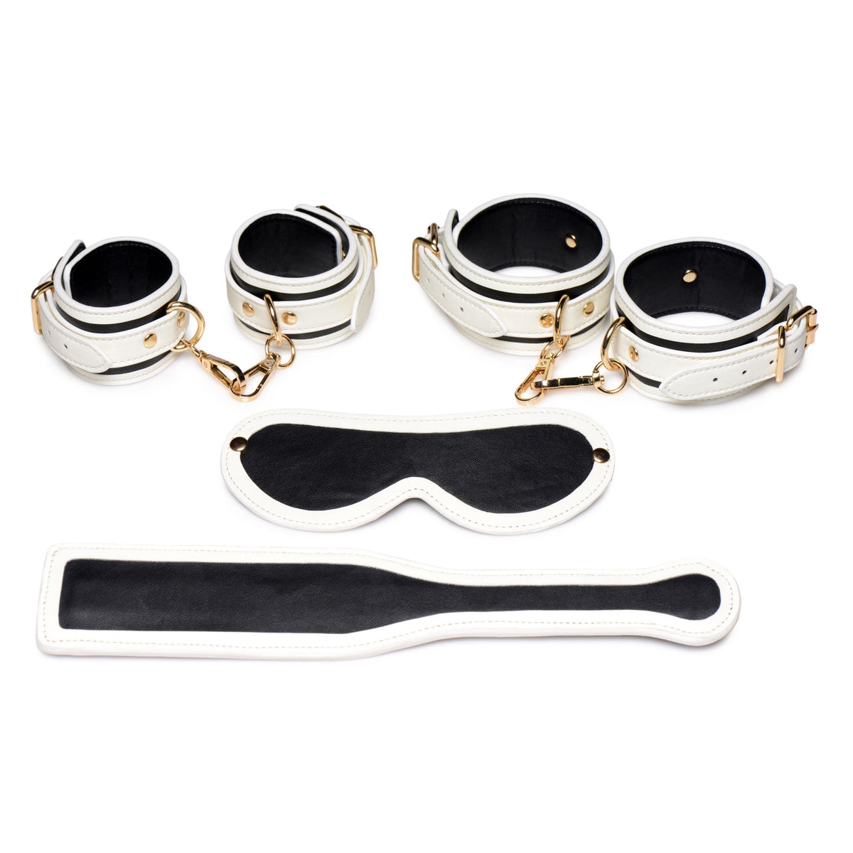 Kink in the Dark Glowing Cuffs, Blindfold & Paddle Set
