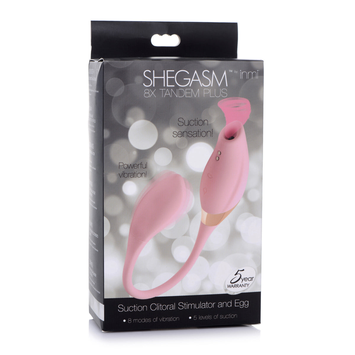 Shegasm 8X Tandem Plus Silicone Suction Clit Stimulator and Egg