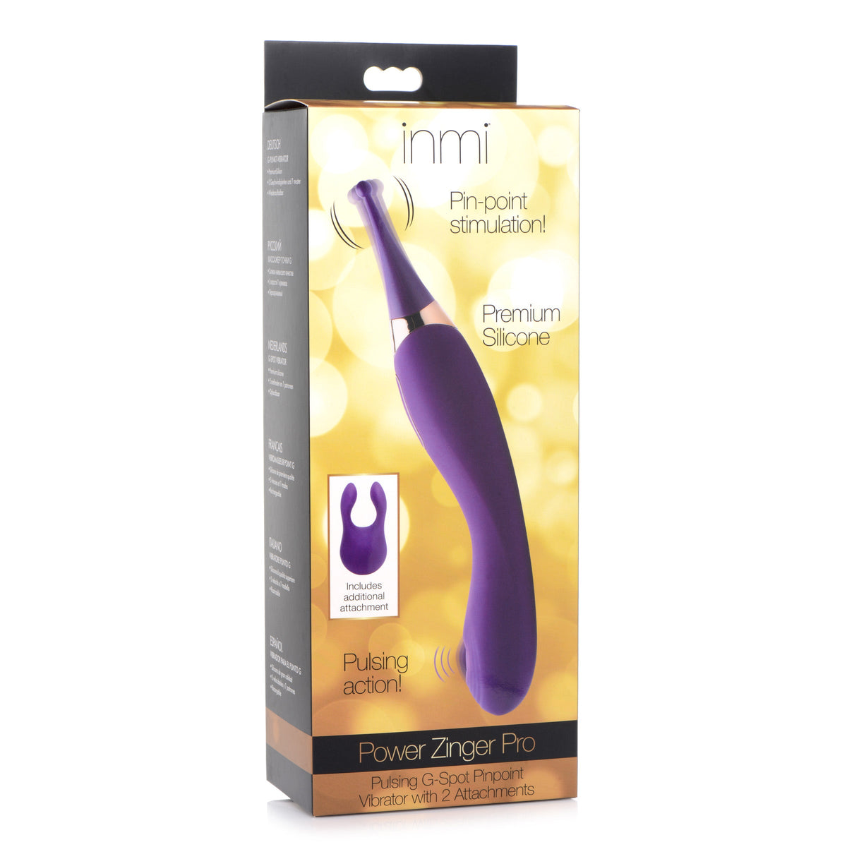 Power Zinger Pro Pulsing G-Spot Pinpoint Vibe with Attachments