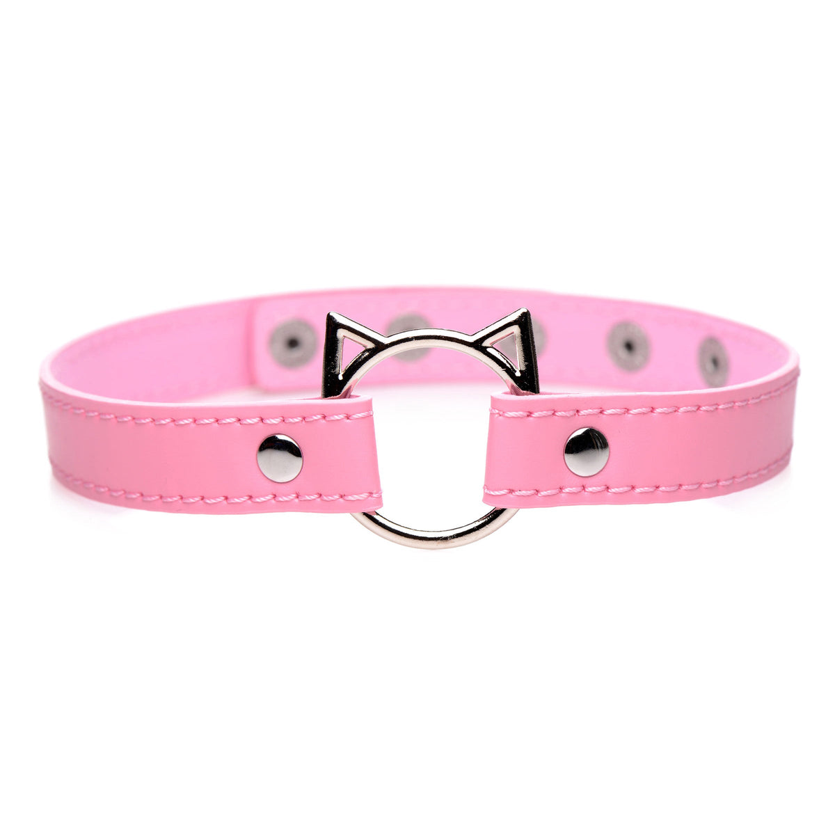 Kinky Kitty Ring Slim Choker - Pink