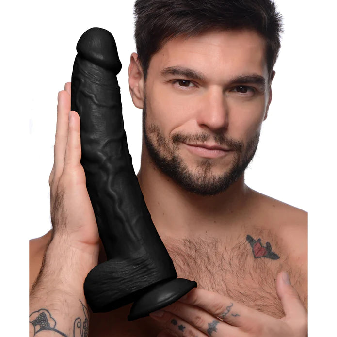 Hung Harry 11.75" Dildo With Balls - Black