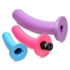 Strap U Triple Peg 28X Vibrating Silicone Dildo Set w/ Remote