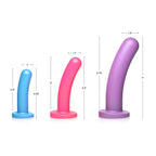 Strap U Triple Peg 28X Vibrating Silicone Dildo Set w/ Remote