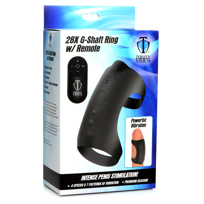 28X G-Shaft Silicone Cock Ring W- Remote