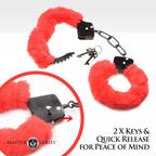 Cuffed in Fur Furry Handcuffs - Red