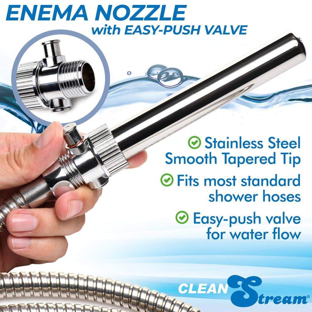 Enema Nozzle with Quick Shut Off/On Valve