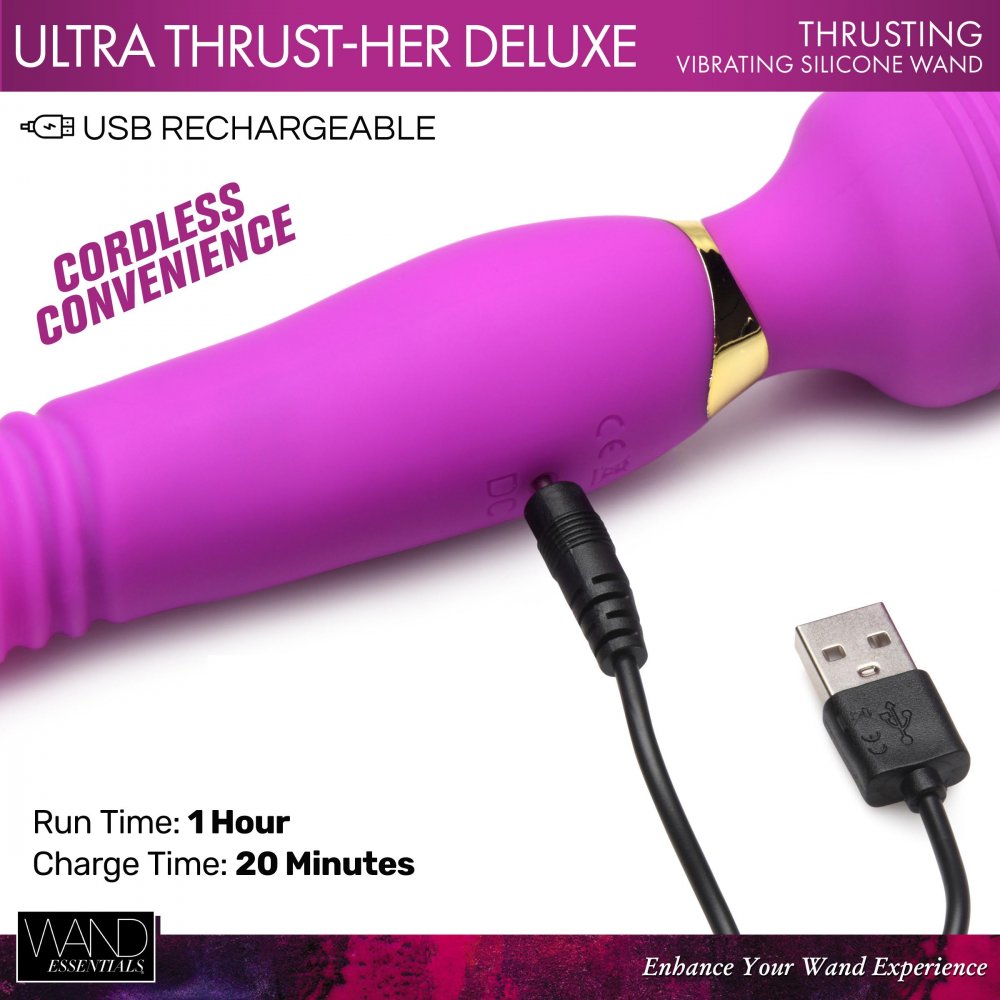 Wand Essentials Ultra Thrust-Her Deluxe Thrusting & Vibrating Silicone Wand