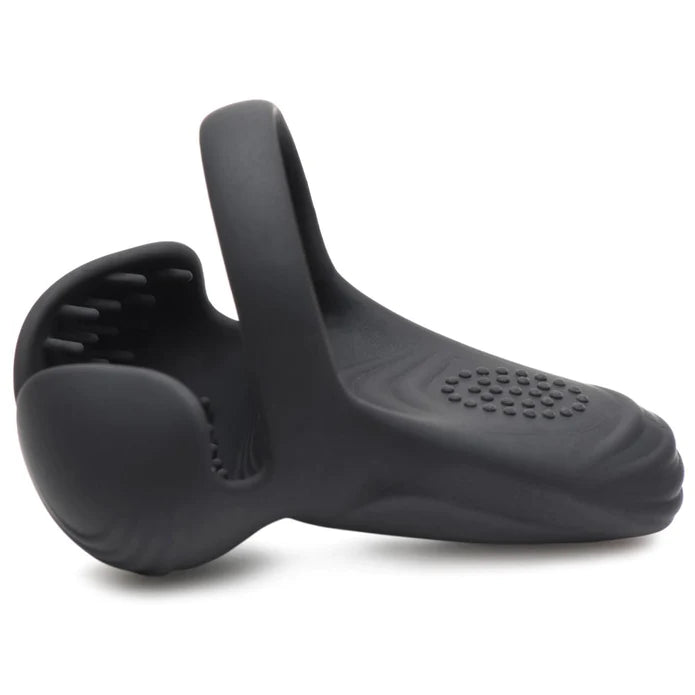 10X SILICONE COCK & BALL RING W/ VIBRATING TAINT STIMULATOR & REMOTE