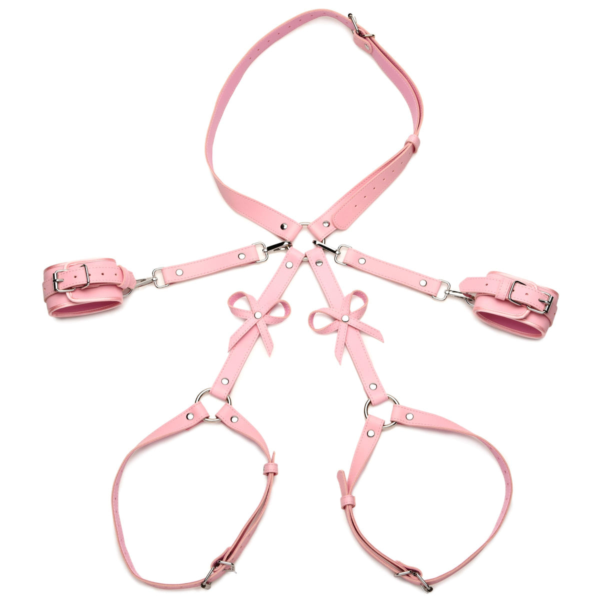 STRICT Bondage Harness w/ Bows - M/L - Pink