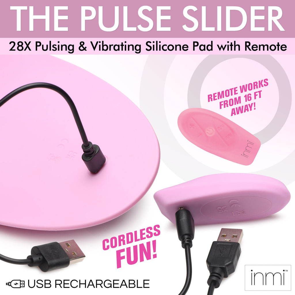 The Pulse Slider 28X Pulsing & Vibrating Silicone Pad with Remote