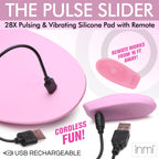 The Pulse Slider 28X Pulsing & Vibrating Silicone Pad with Remote