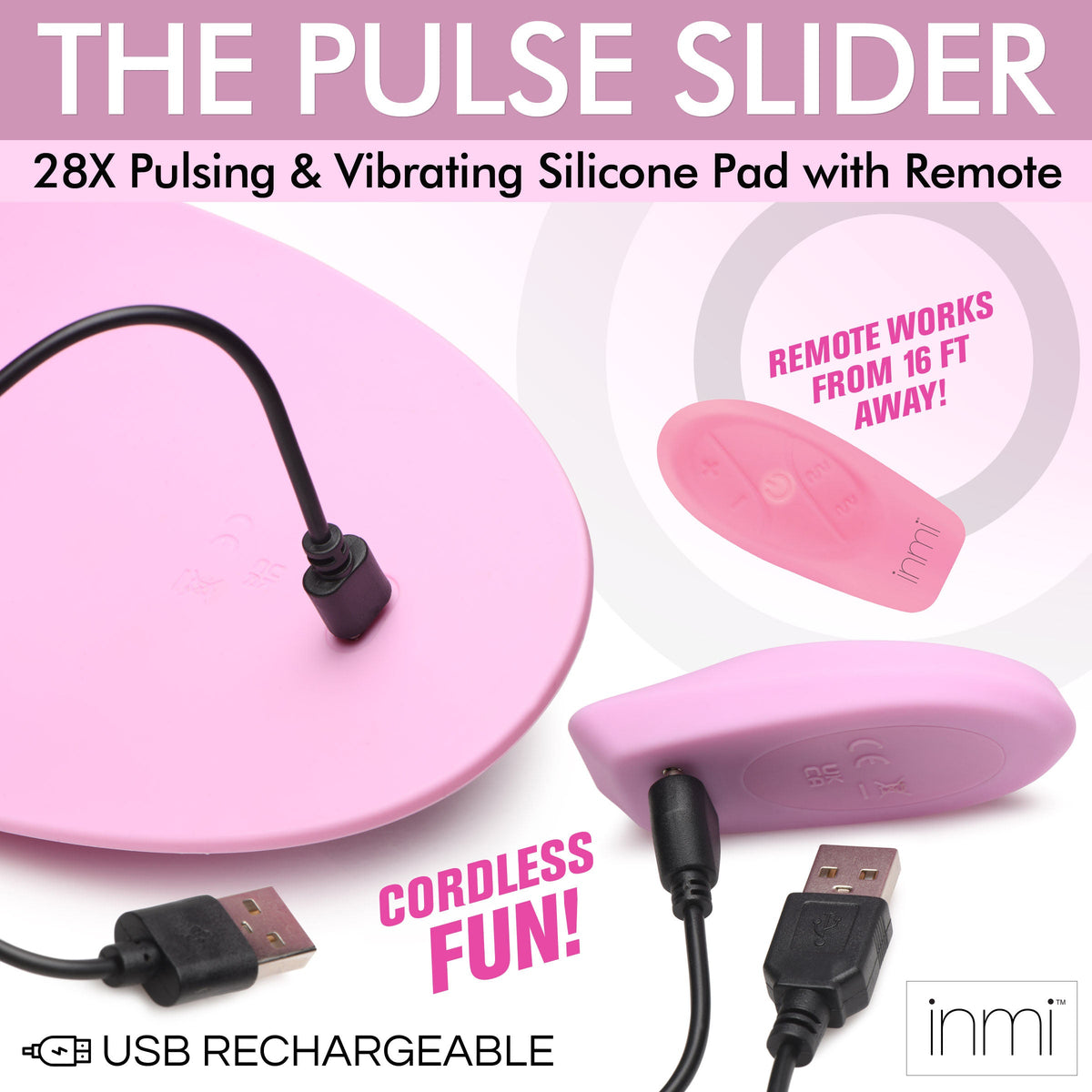 The Pulse Slider 28X Pulsing & Vibrating Silicone Pad with Remote
