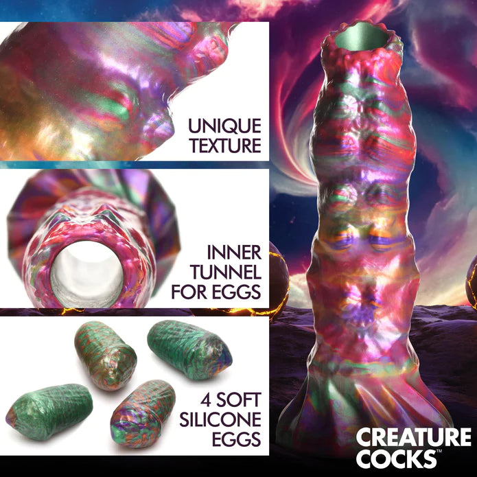 Creature Cock Larva Silicone Ovipositor Dildo With Eggs