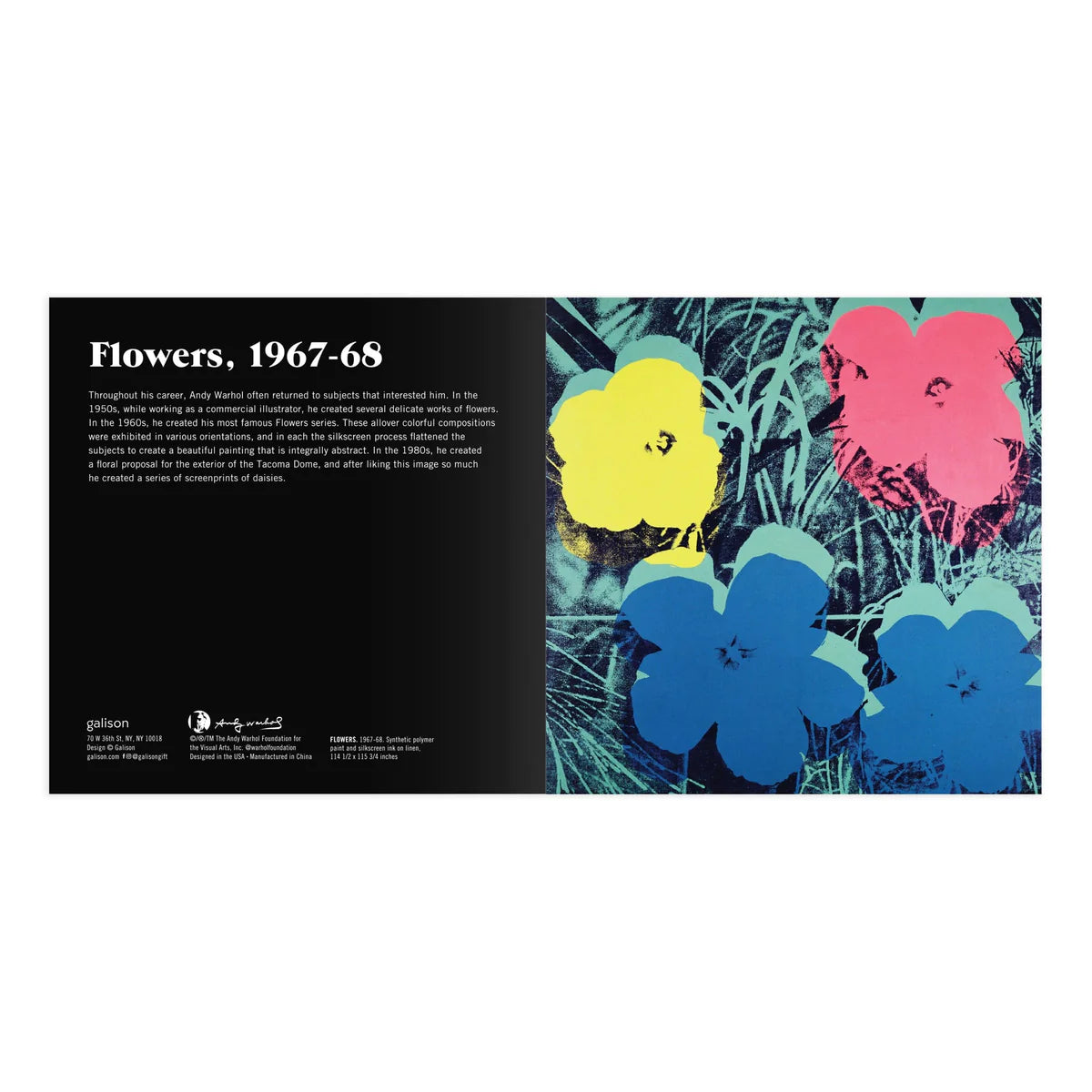 Andy Warhol Flowers 2-in-1 Sliding Wood Puzzle