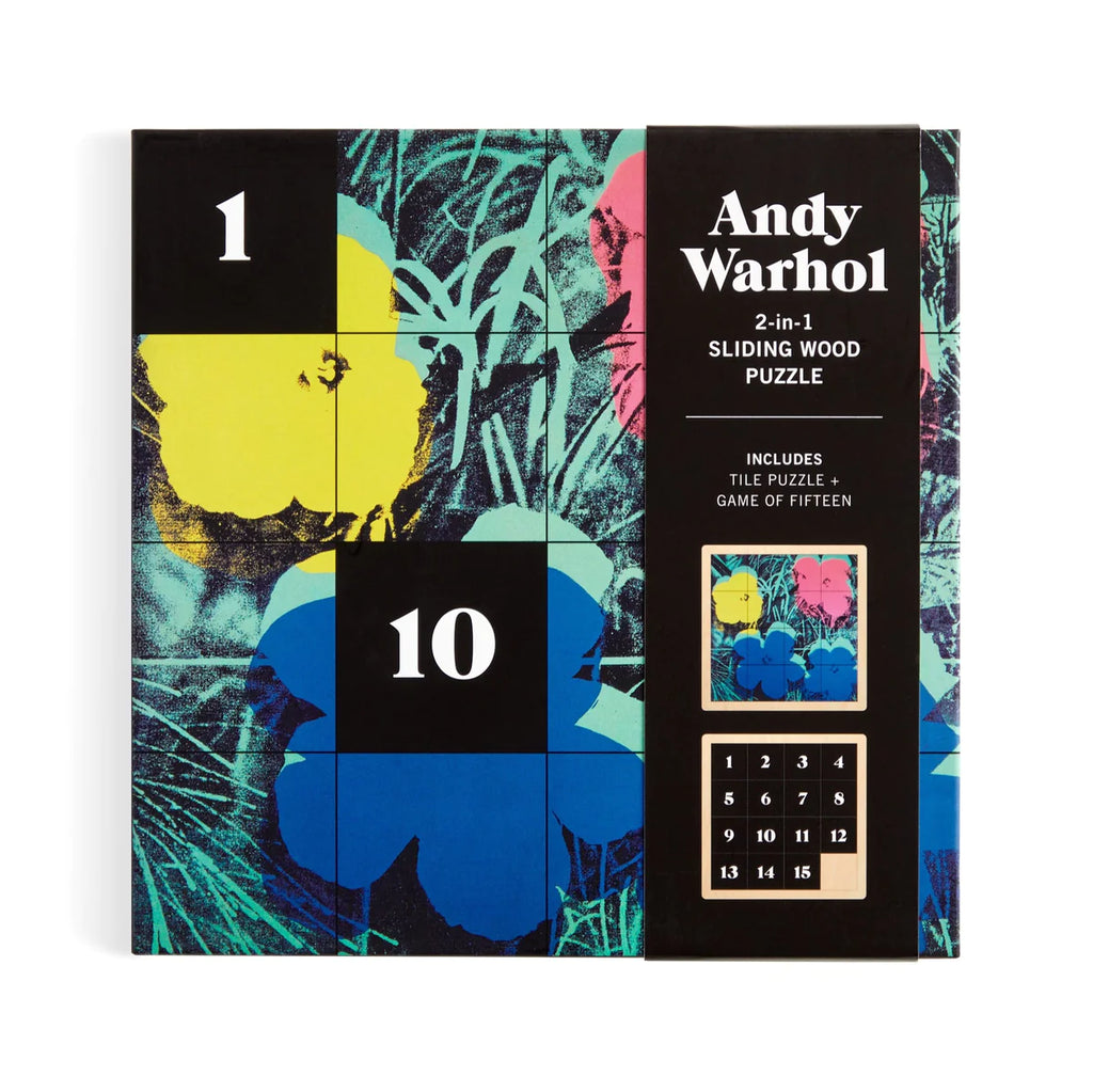 Andy Warhol Flowers 2-in-1 Sliding Wood Puzzle