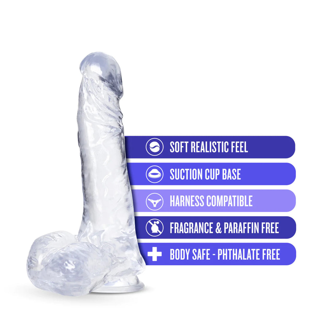 B Yours Plus Ram N’ Jam Realistic Clear 8-Inch Long Dildo