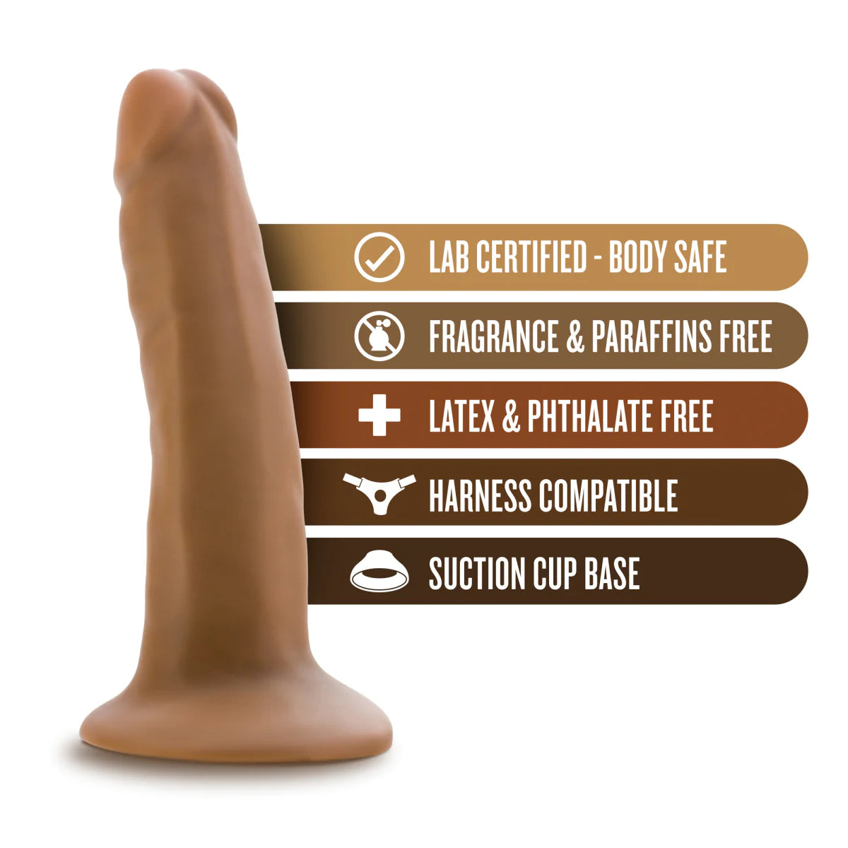Dr. Skin Realistic Mocha 5.5-Inch Long Dildo