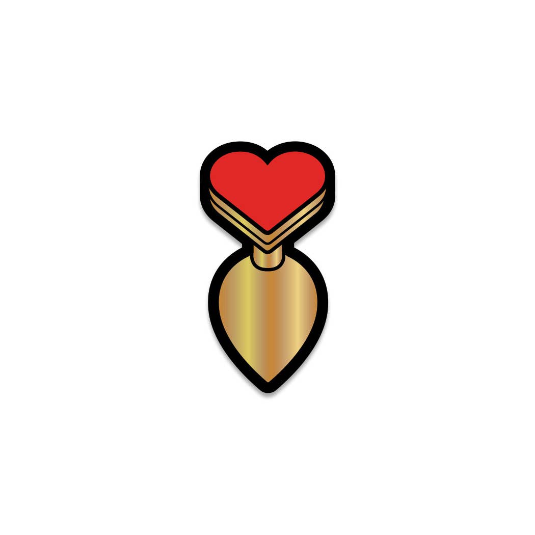 Heart Butt Plug Enamel Pin