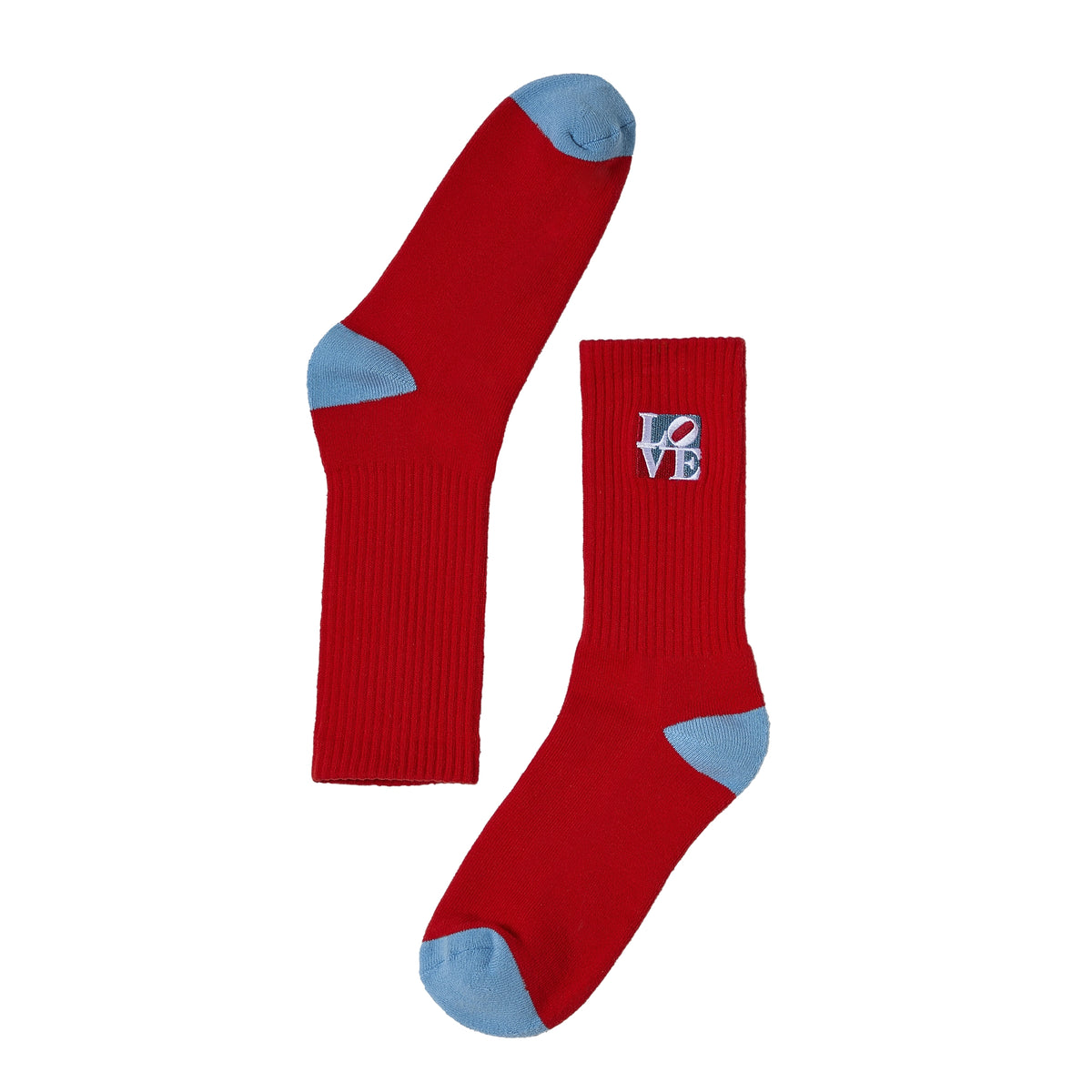 Robert Indiana Love Crew Socks - Red