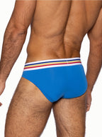 BIKE Stretch Cotton Brief - Indigo Blue