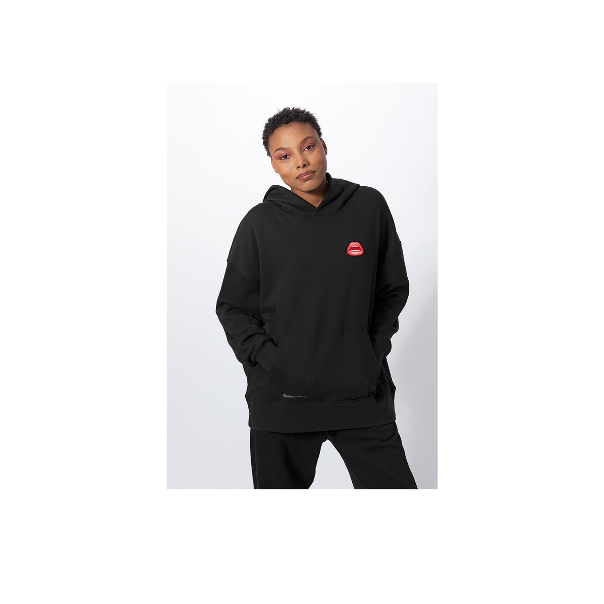 Tom Wesselmann Mouth Icon Patch Hoodie - Black