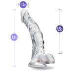 B Yours Diamond Luster Realistic P-Spot Clear 8.5-Inch Long Dildo