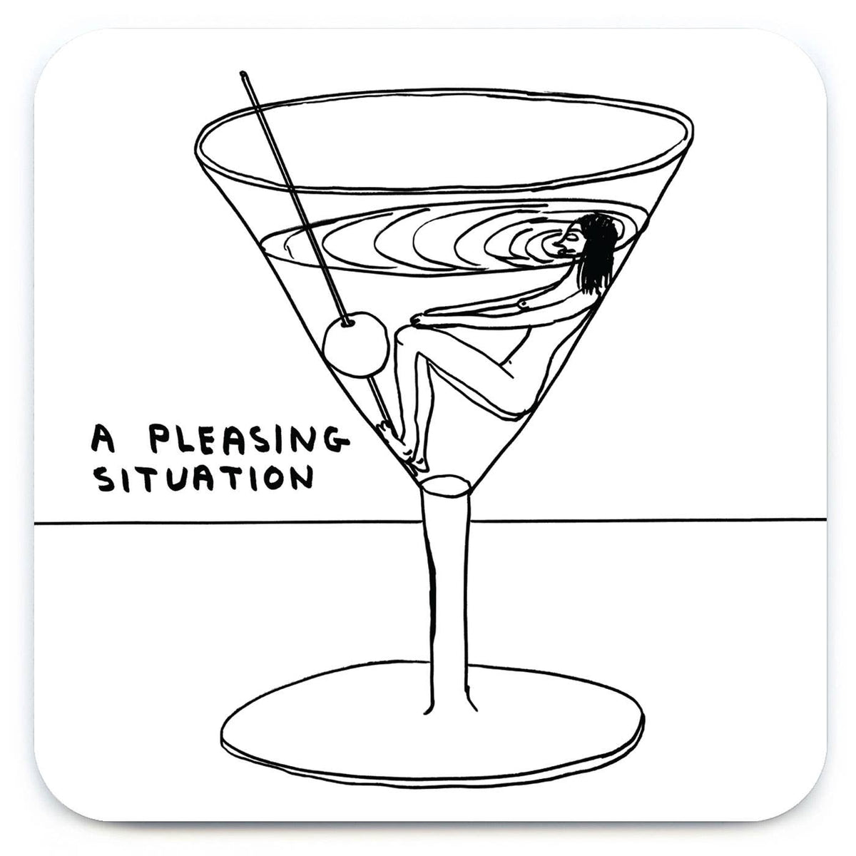 David Shrigley Coaster - A Pleasing Situation