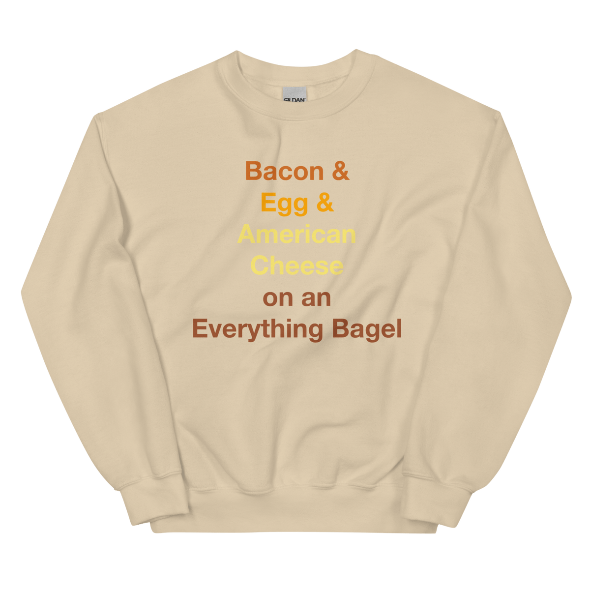 Bacon & Egg & Cheese on an Everything Bagel Sweatshirt - Sand