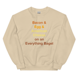 Bacon & Egg & Cheese on an Everything Bagel Sweatshirt - Sand