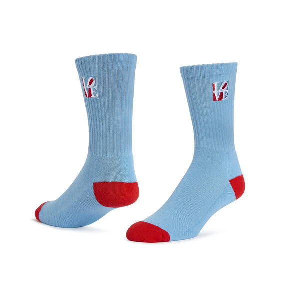 Robert Indiana Love Crew Socks - Blue