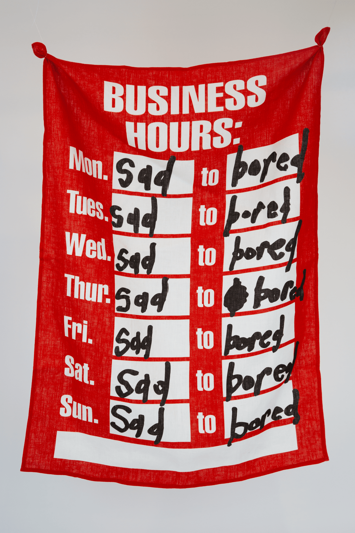 Sad to Bored Tea Towel by Candyass x Third Drawer Down