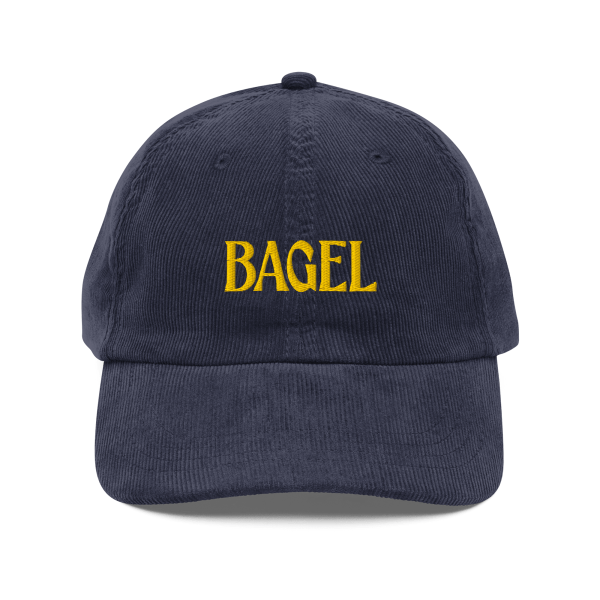 BAGEL Embroidered Corduroy Hat - Navy