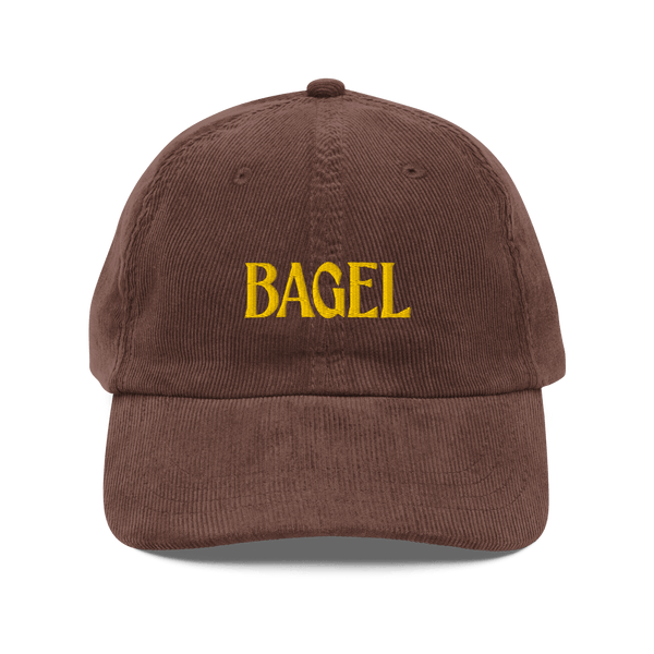 BAGEL Embroidered Corduroy Hat - Brown
