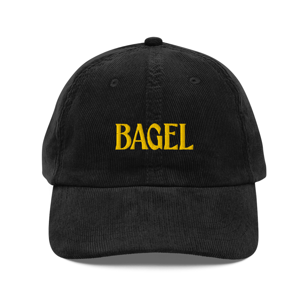 BAGEL Embroidered Corduroy Hat - Black