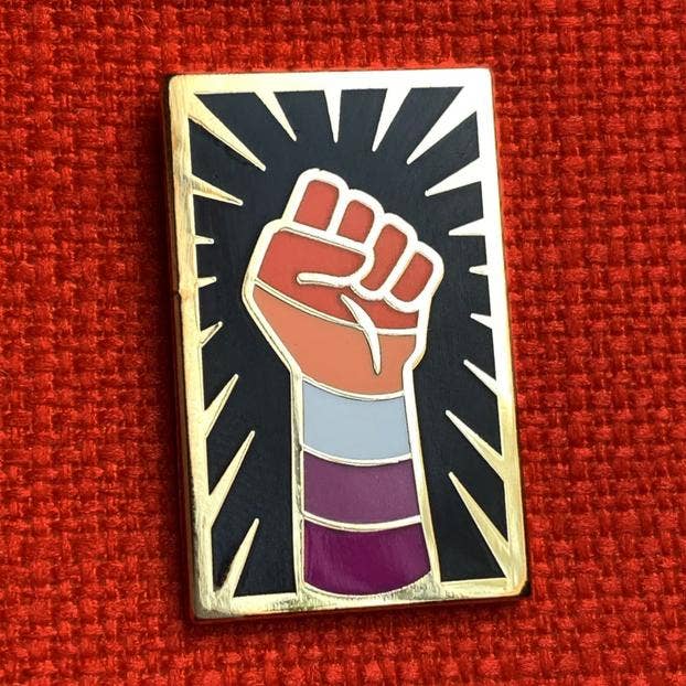 Lesbian Resist Fist Pin by Gaypin'
