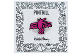 Keith Haring - Bat Dog Pin: Pink