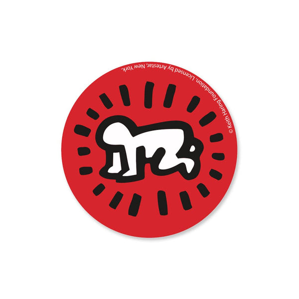 Keith Haring Red / White / Black Radiant Baby Button