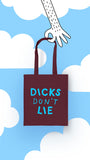 Dicks Don't Lie tote bag by Dicks Don't Lie - Burgundy